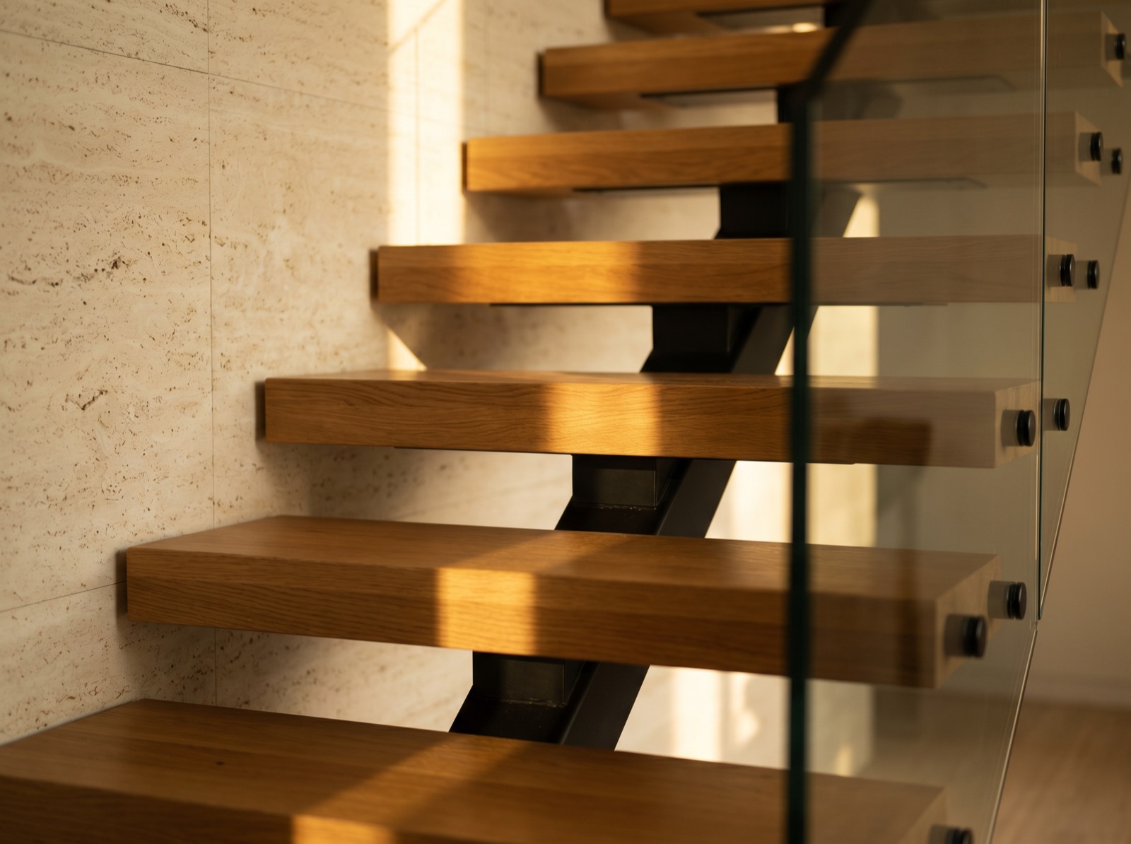 An architectural detail — staircase and material texture — from a Kuwait project