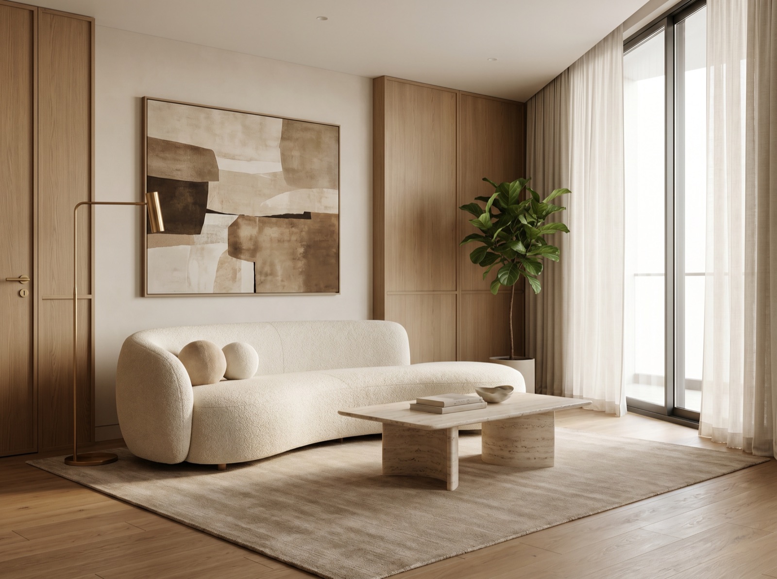 Interior of a finished design project in Kuwait photographed in balanced natural light
