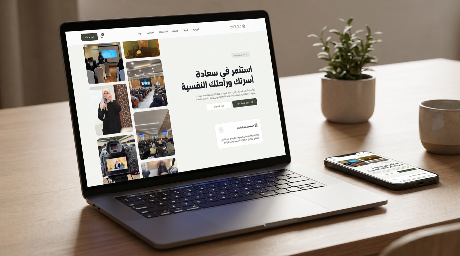 aljadad.com shown on laptop and phone