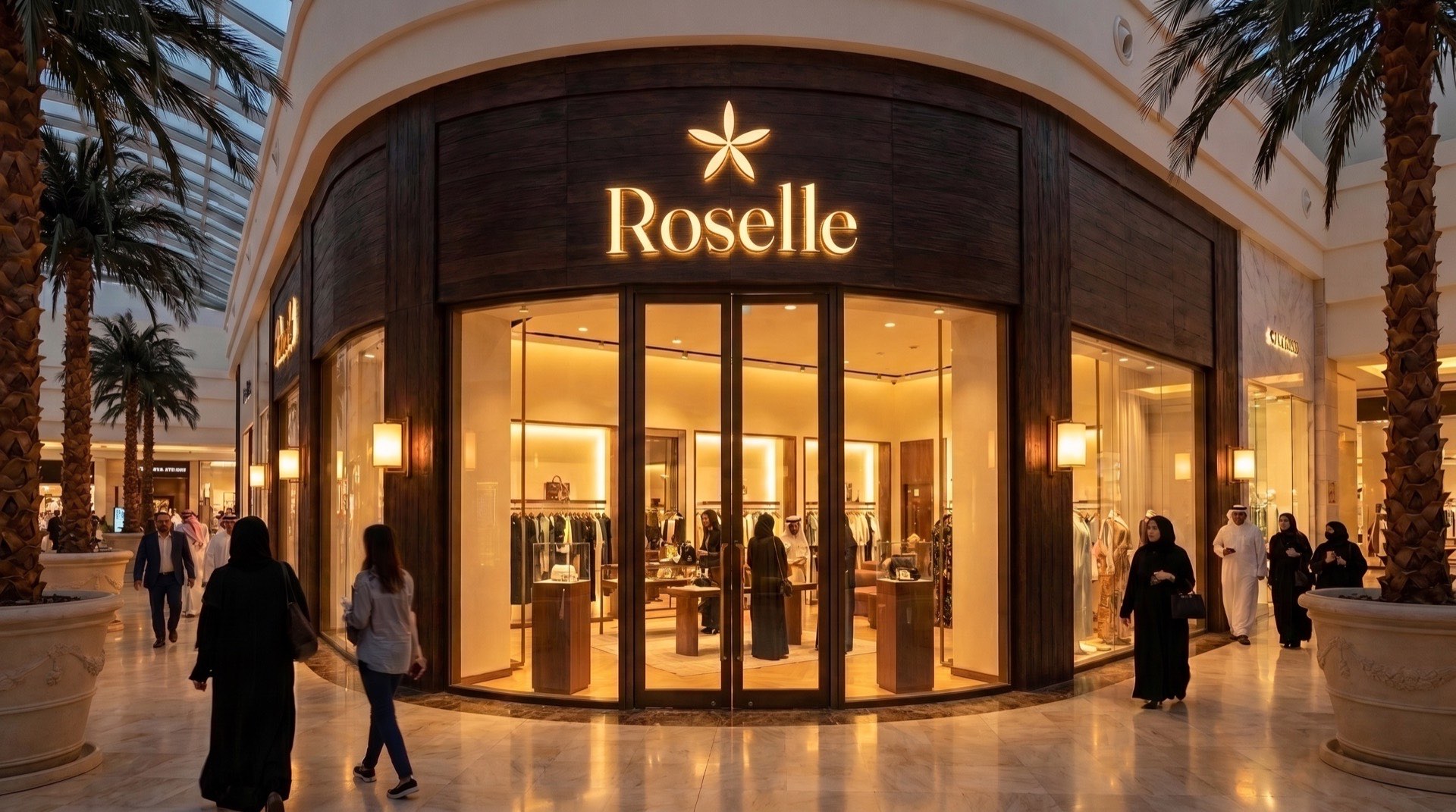 Roselle boutique storefront in a mall setting